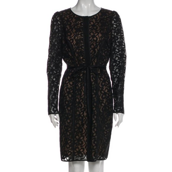 Hoss Intropia Floral Lace Drawstring Waist Dress - Picture 1 of 10